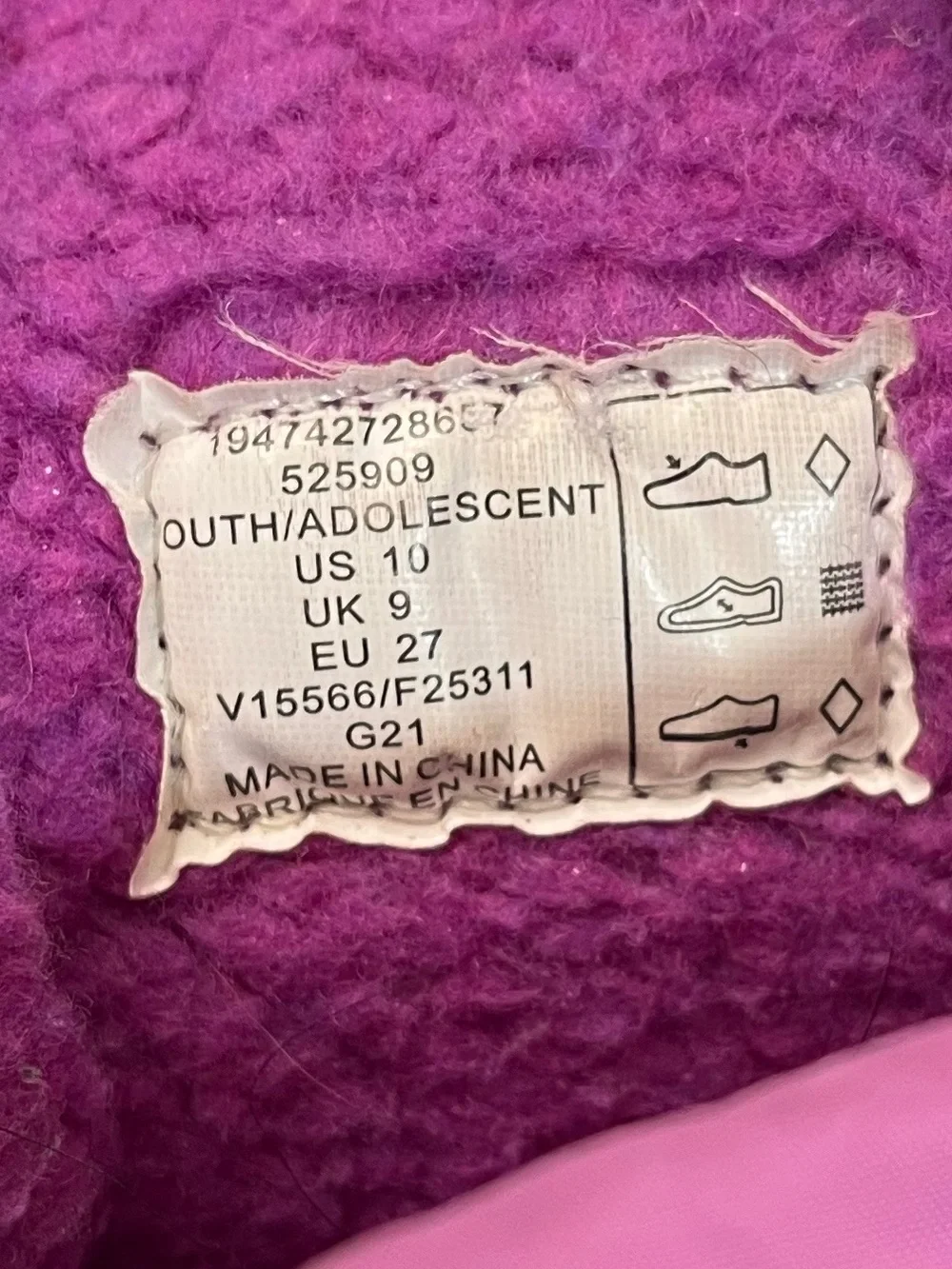 Land’s End Snow Flurry Pink Purple Insulated Snow Boots Toddler 10